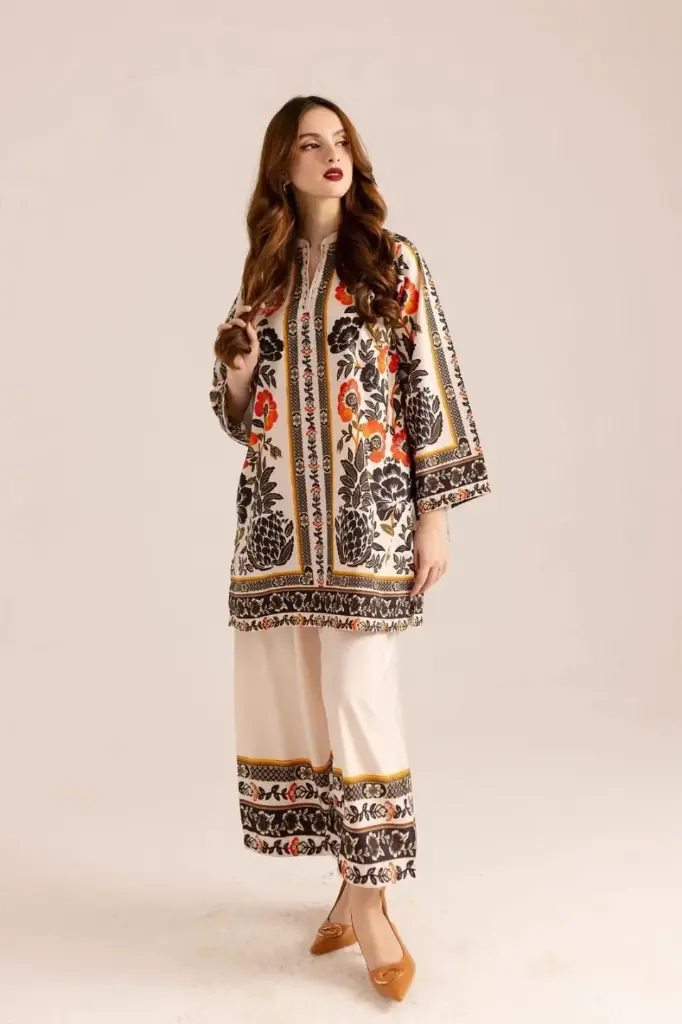 Stunning Printed Women's Stitched Shirt And Trouser Set - 2 Pcs