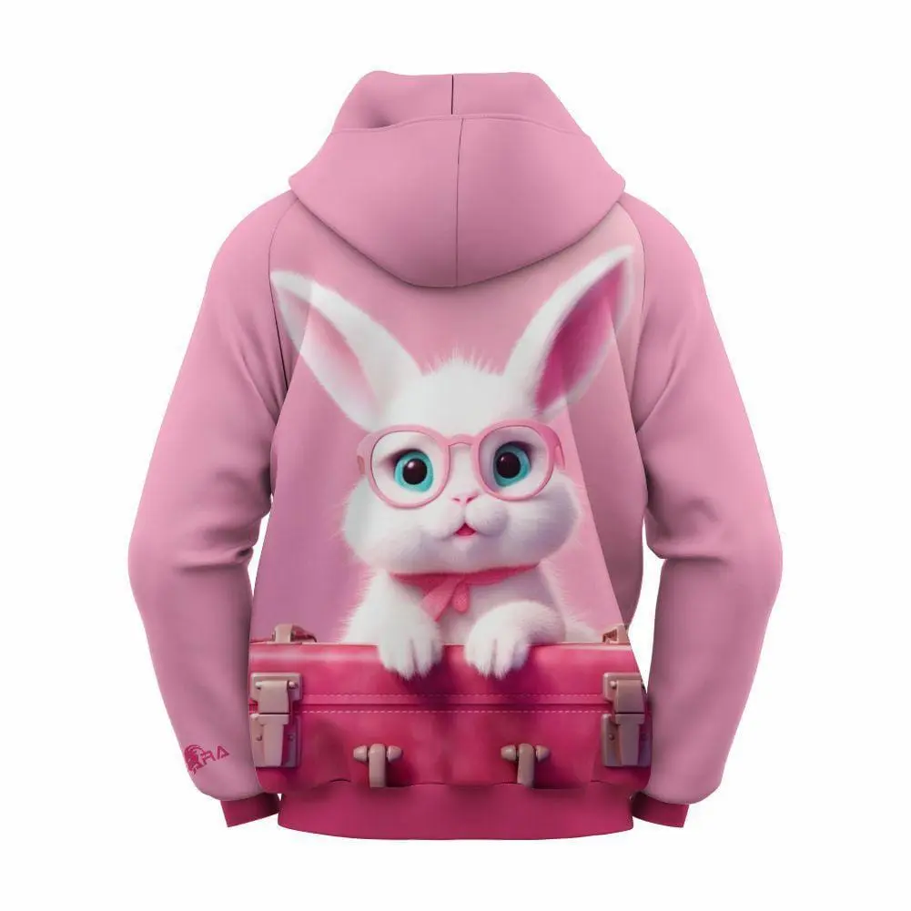 : Girls' Kangaroo Printed Polyester Fleece Hoodie - 1 Pc